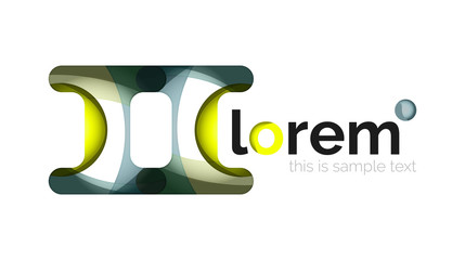 Abstract geometric logo design, overlapping shapes