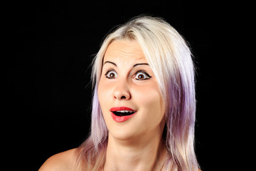 Naklejka premium scared surprised female face
