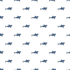 Blue shark pattern seamless repeat background for any web design
