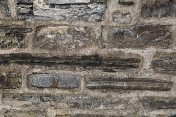 Brick wall background, horizontal wide brick wall.