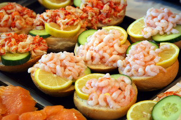 Seafood salad on a large platter