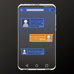 Smartphone chatting SMS Messages speech Bubbles