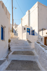 Paved alley in Chora of Serifos. Cyclades, Greece