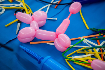 Balloon twisting art children workshop colorful still