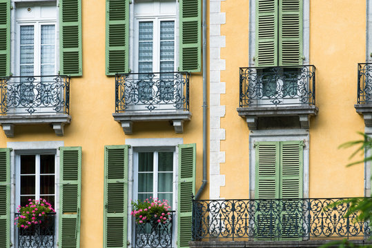 Windows and balcony