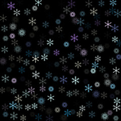 Falling down snow confetti, snowflake vector border. Festive winter, Christmas, New Year sale background. Cold weather, winter storm, scatter texture. Hipster snowfall falling snowflakes cool confetti