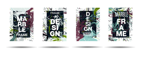 Dynamic Marble Texture Vector Frame Design. Suminagashi Hologram Liquid Paint Ad, Music Poster, Motivational Card, Cover Background. Gradient Overlay Border, Fluid Liquid Shape Vector Marble Textures.