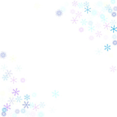 Falling down snow confetti, snowflake vector border. Festive winter, Christmas, New Year sale background. Cold weather, winter storm, scatter texture. Hipster snowfall falling snowflakes cool confetti