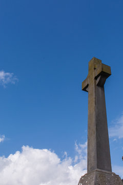 Celtic Cross against a blue sky