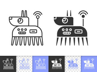 Robot Dog simple black line vector icon