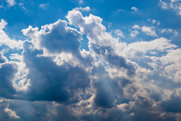 Naklejka na ściany i meble Cumulonimbus clouds, dramatic sky