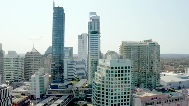 Sydney chatswood center buildings drone footage