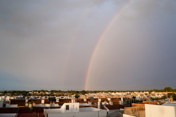 Doble arcoiris en Puerto Real, Cadiz, Andalucia, Espa&ntilde;a
