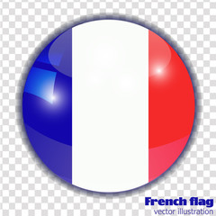 Button with flag of France.