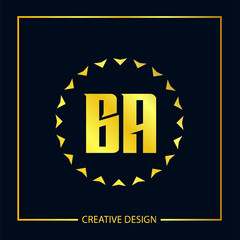 Initial Letter BA Logo Template Design