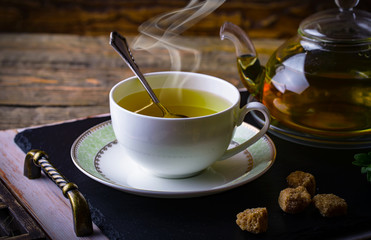 Tea on the old background
