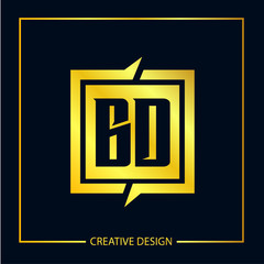 Initial Letter BD Logo Template Design