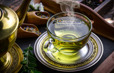 Tea on the old background