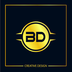 Initial Letter BD Logo Template Design