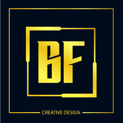 Initial Letter BF Logo Template Design