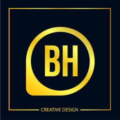 Initial Letter BH Logo Template Design