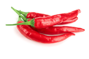 red hot chili peppers isolated on white background