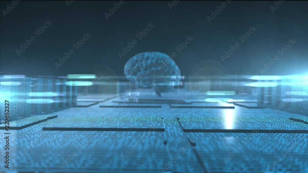 Wall mural brain used for thinking artificial intelligence chip neural network