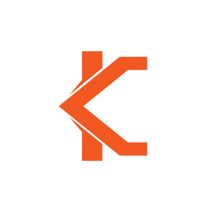 letter k simple geometric logo vector
