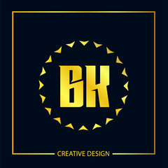 Initial Letter BK Logo Template Design