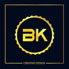 Initial Letter BK Logo Template Design