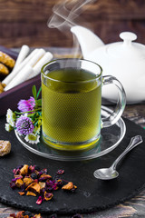 Tea on the old background