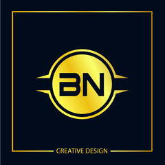 Initial Letter BN Logo Template Design