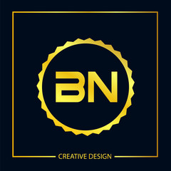 Initial Letter BN Logo Template Design