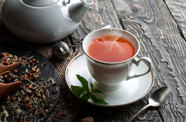 Tea on the old background