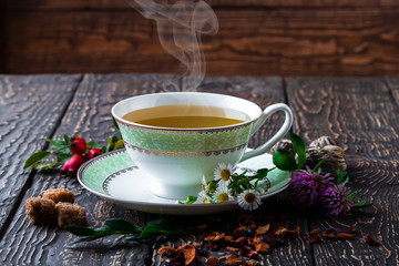 Tea on the old background