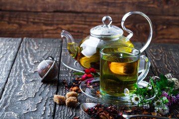 Tea on the old background