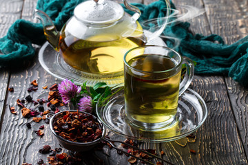 Tea on the old background