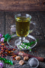 Tea on the old background