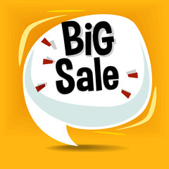vector doodle big sale talking balloon promotional banner template