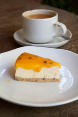 Passion Fruit Cheesecake and Coffee