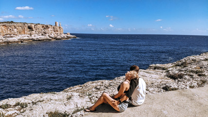 couple in love by the sea