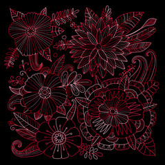 Floral background, sketch for your design