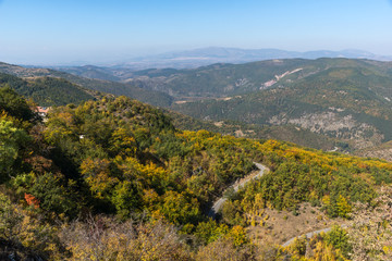 Fototapeta na wymiar Autumn landscape of Ruen Mountain - northern part of Vlahina Mountain, Kyustendil Region, Bulgaria