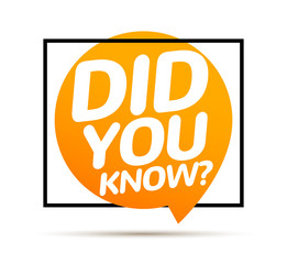 Did you know text in speech bubble message. Question banner or wisdom ask sign information