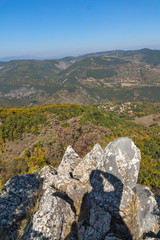 Autumn landscape of Ruen Mountain - northern part of Vlahina Mountain, Kyustendil Region, Bulgaria