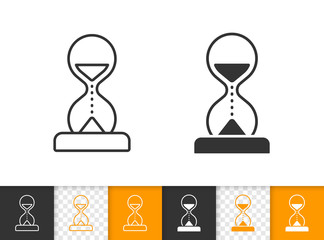 Sand Glass simple black line vector icon