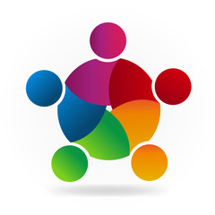 Logo teamwork unity people design