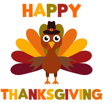 Vector Happy thanksgiving day greeting card