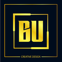 Initial Letter BU Logo Template Design