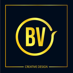 Initial Letter BV Logo Template Design
